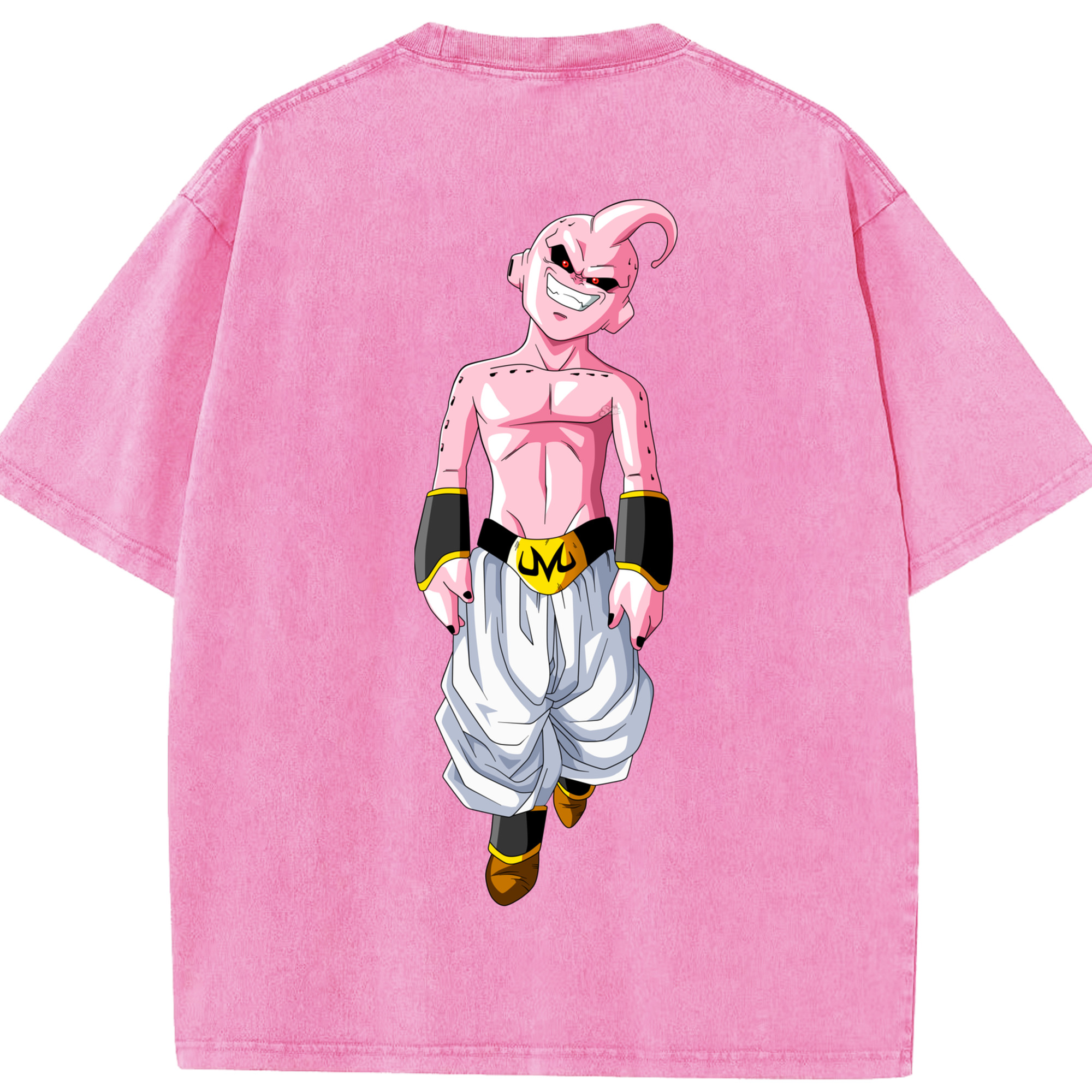 （画像用） ドラゴンボール 魔人ブウ DRAGON BALL Majin Buu 綿100% ヴィンテージ風 半袖Tシャツ（背面プリント）
